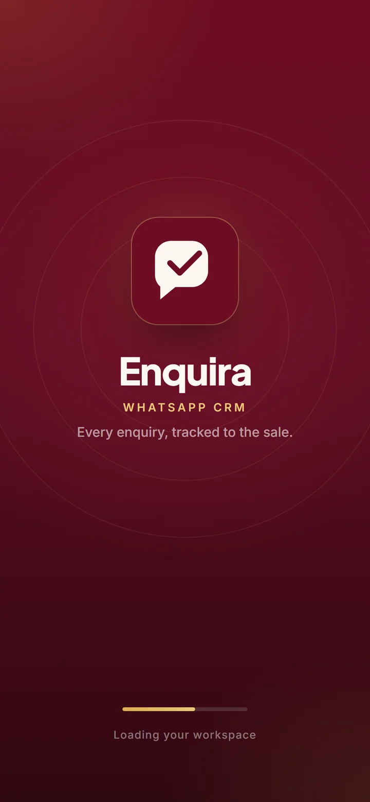 Enquira CRM with WhatsApp automation, mobile view